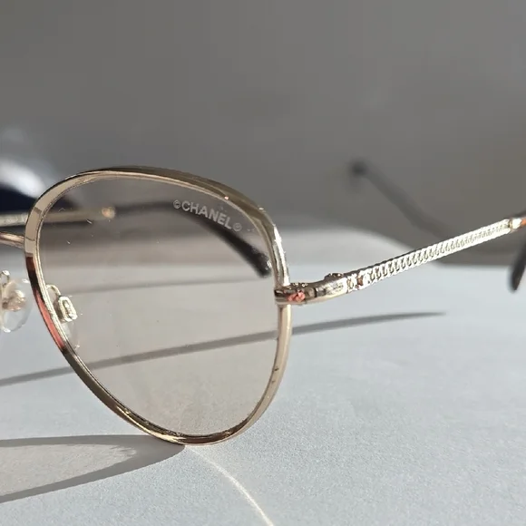 Chanel Gold Women's Sunglasses - Picture 4 of 14